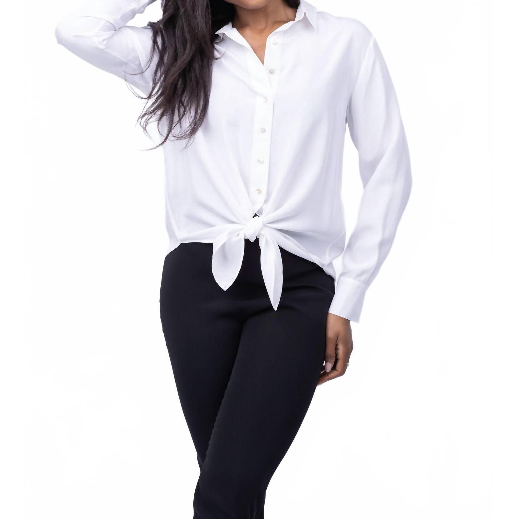 New Go By Go Silk Get Waisted Shirt In White